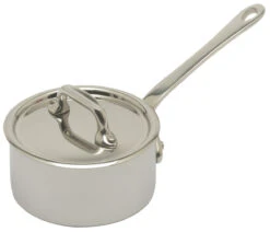 Mauviel M'Minis Steelpan Met Deksel Rond ø 9 Cm Rvs