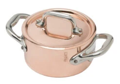 Mauviel M'minis 150s Kookpan Met Deksel ø 9 Cm Koper Rvs Handgreep